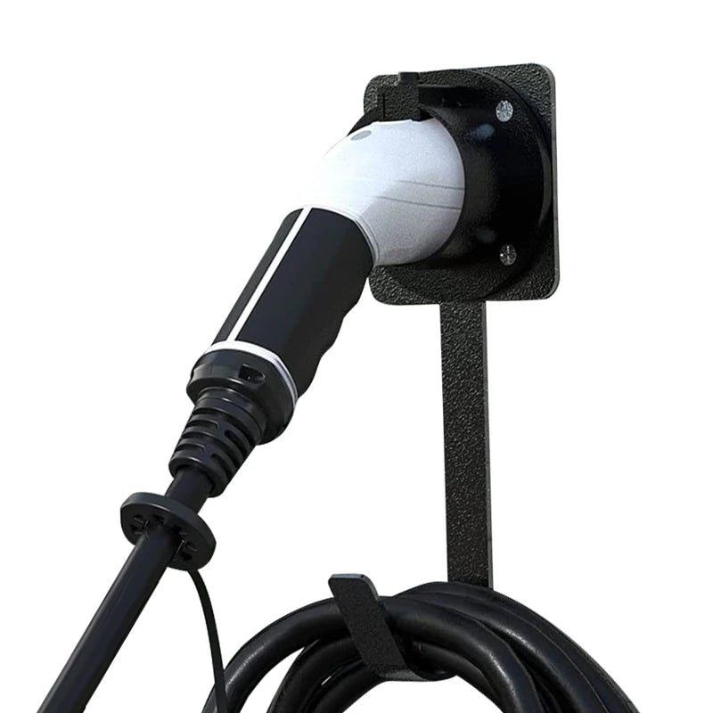 EV Laadkabel Houder voor Type 2, Heavy Duty Wandhouder met Kabelhaak, Weerbestendig & Ruimtebesparend